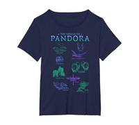 Avatar The World of Pandora Flora & Fauna T-Shirt, Femme Grandes Tailles, Bleu Marine, 2X