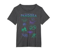 Avatar The World of Pandora Flora & Fauna T-Shirt, Femme Grandes Tailles, Chiné Foncé, 5X