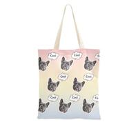 Avatars d'animaux de compagnie personnalisés sur des sacs fourre-tout en vrac en vrac fourre-tout en vrac pour femmes blanc de travail poudre jaune et bleue