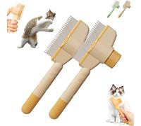 Avatore Cat Comb, Zenbrush Removes Fur & Relieves Pain for Massaging and Cleaning Shedding Hair (Yellow * 2)