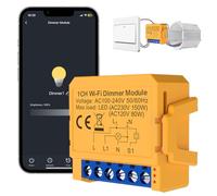 AVATTO Interrupteur variateur Smart WiFi Mini module variateur compatible Alexa, Google Home et télécommande Smart Life 【Fil zéro nécessaire, 1 vitesse】
