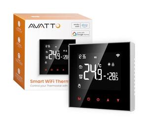 AVATTO Thermostat pour Chauffage au Sol électrique, Smart WiFi Thermostat d’Ambiance programmable, Compatible avec Alexa, Google Assistant Et Smart Live App (Connecté Via WLAN 2,4 GHz