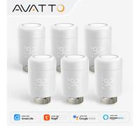 AVATTO Tuya 1-6 pièces Wifi TRV vanne d'actionneur de radiateur vanne de radiateur thermostatique régulateur de température Support Alexa Google Home 1PC