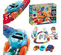 AVCULT Changeable Track with LED Light up Race Car, 46/92/138/184 pcs, Zero Gravity Car Track Set, Anti-Gravity Magic Race Car, Flexible Assembled Track, Race Car Toy for Kids Boys Girls