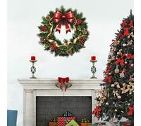 AVCULT NoëL Autocollants Fenetre 3D Couronne De Noël Styles Fenêtre Porte Verre Stickers Muraux Amovible Autocollant en PVC De Noël pour La Décoration De Noël À La Maison (Color : B)