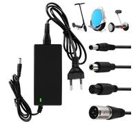 AVCXEC Chargeur pour Hoverboard 42 V 2 A AC pour Scooter, Chargeur Universel de Scooter Électrique Avec Indicateur de Charge LED et 4 Ports d'Interface Chargeur, pour Vélos Électriques, Eu Reglulation