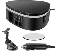 AVCXEC Chauffage de Voiture 12 V, 2 en 1 Désembueur De Voiture Pare-Brise avec Allume Cigare et Ventouse, Chauffage de Désembueu Rapide Portable Réglage Libre à 360 ° pour Les pour Tous Les Véhicules