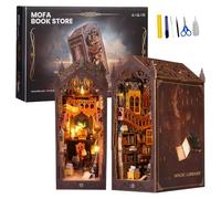 AVCXEC DIY Book Nook Kit Maison De Poupée, DIY Maison de poupée Miniature avec Meubles Et Lumière LED Miniatur Haus Selber Bauen Magique Puzzle 3D en Bois Serre-Livres pour Adolescents et Adultes