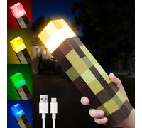 AVCXEC Lampe murale, Lampe de poche, lampe de nuit, 4 couleurs, 28 cm, 3D Craft, lampe de chevet USB, rechargeable par USB, pour jouets et cadeaux