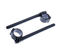 avdb-moto Paire de demi-guidons/Bracelets rehaussés en 43 mm + tubes Compatible avec XJR 1200 1300, VMAX 1200 1993-2007, FZR 1000 1989-1990, R6 1999-2004, FAZER 600 FZ6 2004-2015 (NOIR)