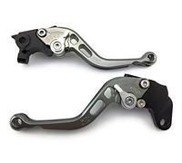 avdb-moto Paire de leviers courts compatible avec Honda VFR 750, Carat 1991-1997, VFR 800 VTEC 2002-2013, VFR 800F 2014-2018 (Titane/Argent)