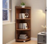 Avdnrya Bibliothèque d'angle moderne pour salon, chambre à coucher, bureau, bureau, armoire d'angle robuste, assemblage facile, économie d'espace - Design élégant (119,4 x 30,5 x 30,5 cm, marron)