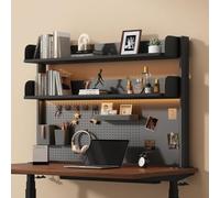 Avdnrya Étagère de bureau multifonction à clipser - Pour la maison, le bureau, le dortoir, le bureau de jeu (100 cm, noir)