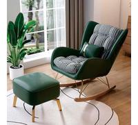 Avdnrya Fauteuil à bascule d'intérieur zéro gravité, inclinable avec ottoman, moderne avec dossier pour chambre à coucher, bureau, salon (surdimensionné, vert)