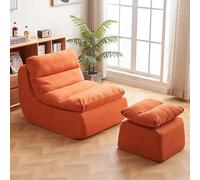 Avdnrya Fauteuil au coin du feu, canapé compressé, petit canapé amovible, canapé d'angle pour salon, avec pédale (avec pédale, orange)