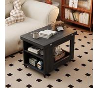 Avdnrya Table basse pliante 2 en 1 avec rangement pour salon, petite table basse roulante en bois, armoire de rangement, table de salle à manger (grande, C)