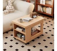 Avdnrya Table basse pliante 2 en 1 avec rangement pour salon, petite table basse roulante en bois, armoire de rangement, table de salle à manger (grande, B)