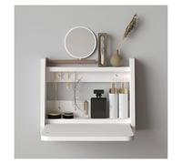 Avdnrya Table pliante murale pour bureau, table pliante flottante à fixation murale, coiffeuse peu encombrante, table pliante à suspendre, petit bureau (blanc, 40 x 32 cm)
