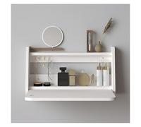 Avdnrya Table pliante murale pour bureau, table pliante flottante à fixation murale, coiffeuse peu encombrante, table pliante à suspendre, petit bureau (blanc, 60 x 32 cm)