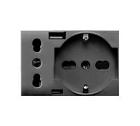 Ave AV44509015USB Prise Schuko Grise Avec USB A/C