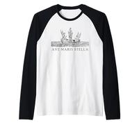 Ave Maris Stella Our Lady Blessed Mary Art catholique Vintage Manche Raglan