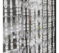 ave Split Rideau de Porte avec Perles en Acrylique à Suspendre - Séparateur de pièce pour Porte, fenêtre, Salon, Mariage (1, Transparent, 99,1 x 200 cm)