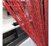 ave split Rideau décoratif à franges pour porte, paravent ou séparateur de pièce à cordes pour la maison, 100 x 200 cm, rouge 18