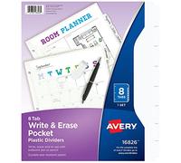 AVE16826 Avery Intercalaires en plastique durable avec poche pour écrire et effacer