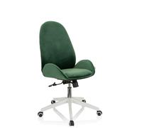 hjh OFFICE 729430 Siège de Bureau AVEA Velours Vert siège de Travail réglable en Hauteur avec Haut Dossier Ergonomique