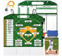Avec 30 cartes, 2 marqueurs, gomme, sifflet, 2 mousquetons, planche de baseball adsorbée, planche de baseball pour entraîneur de softball