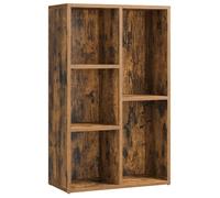 avec 5 Compartiments, Étagère sur Pied, Bibliothèque Cubique, Marron Rustique