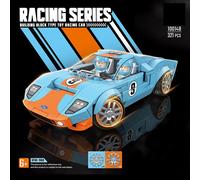 Avec Boîte D'origine - Bloc De Construction De Voiture De Course À Vitesse Classique, Ford Gt40, 1968, Briques, Figurines De Course, À Assembler, Modèle De Jouets, Cadeaux Pour Enfants