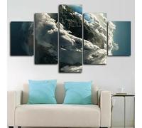 Avec cadre Peinture 5 Pièces toile de peinture Nuages majestueux de la planète Terre,Art Moderne,HD Sticker Mural Modulaire Affiche Décor,Cadeau,tableau decoration murale chambre 125x60cm
