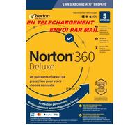 Avec CB - NORTON 360 DELUXE 2024 avec Abonnement - 5 Appareils PC MAC Android - 1 AN - 50GB CLOUD - Envoyé par email - ESD