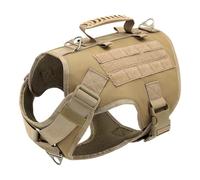 avec Contrôle De Contrôle Gandage Militaire Tactical Training Training Camping Harness Gite pour Golden Retriever Shepherd Bulldog Labrador,Kaki,S