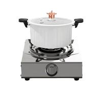 Avec couvercle - Cocotte anti-adhésive avec couvercle - En acier inoxydable - Avec poignée - Pour cuisinière électrique, soupe, pâtes, riz, rôtir le camping
