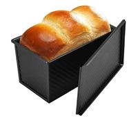 Avec couvercle gâteau pain plaque de cuisson plateau à pain plateau à pain français antiadhésif acier fournitures de cuisson (Black, 21.5x12x11.5)