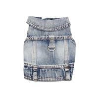 avec D-Ring Pet Spring Automne Vêtements Chauds Doux Confortable Yorkshire Terrier Pug Chihuahua Veste en Veste en Jean,Bleu,XL
