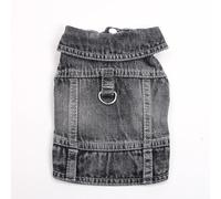 avec D-Ring Pet Spring Automne Vêtements Chauds Doux Confortable Yorkshire Terrier Pug Chihuahua Veste en Veste en Jean,Noir,XS