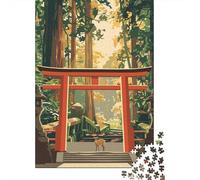 avec Deer at Japanese Shrine Torii Gate Puzzle en Bois, 1000 pièces | Pour les vacances de Noël : ce puzzle 1000 pièces adulte offre une activité calme entre deux moments festifs.