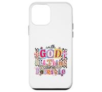 avec Dieu All Things are Possible Faith Collage Citation Coque pour iPhone 12 Mini