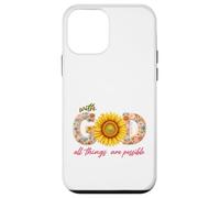 avec Dieu All Things Possible Tournesol Faith Verse Coque pour iPhone 12 Mini