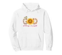 avec Dieu All Things Possible Tournesol Faith Verse Sweat à Capuche