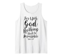 avec Dieu Nothing Impossible Écriture Bible Verset chrétien Débardeur