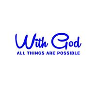 avec Dieu, Tout est Possible, Autocollant de Voiture, carrosserie, Pare-Chocs, fenêtres, Moto, Ordinateur Portable, Murs, Accessoires en Vinyle(Blue,18x6cm)