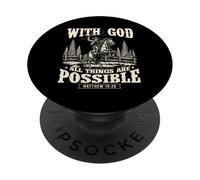 avec Dieu, Tout est Possible - Cowboy Western Cowpoke PopSockets PopGrip Adhésif