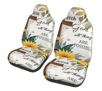 avec Dieu, Tout Est Possible. Fleur1 Housses pour Siège Lot De 2 Universelle Housse De Protection Sièges Voitures Amovible Couverture De Sièges De Voitures pour SUV Passager Camions