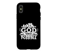 avec Dieu, Tout est Possible. Foi chrétienne Coque pour iPhone X/XS