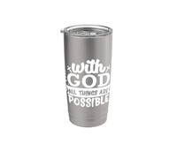 Avec Dieu, tout est possible. Foi chrétienne Gobelet isotherme en acier inoxydable double paroi