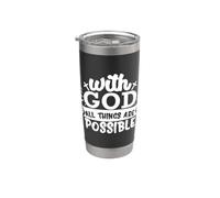 Avec Dieu, tout est possible. Foi chrétienne Gobelet isotherme en acier inoxydable double paroi